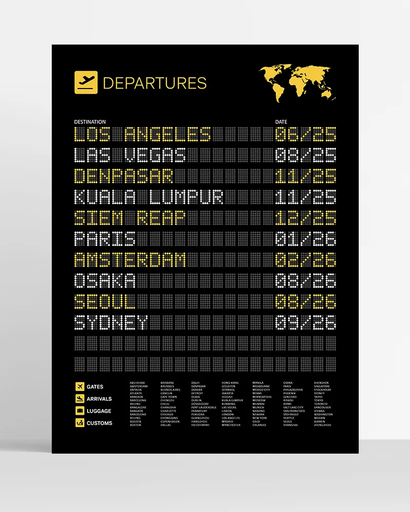 poster embarquement aéroport personnalisé