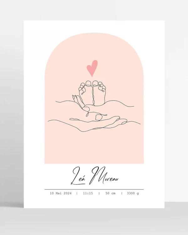 Poster Silhouette Pieds de Bébé personnalisé