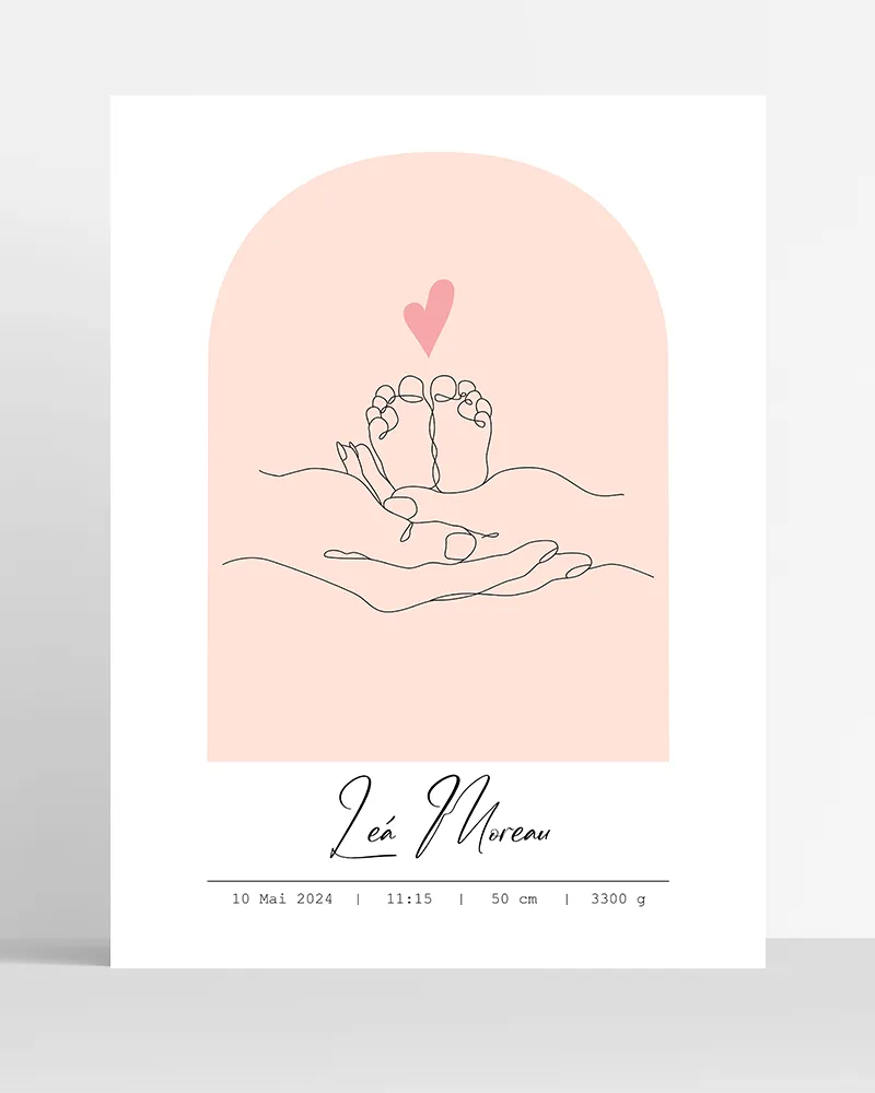 poster silhouette bébé personnalisé