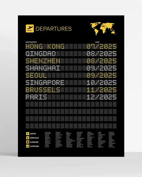 Poster Embarquement aéroport personnalisé