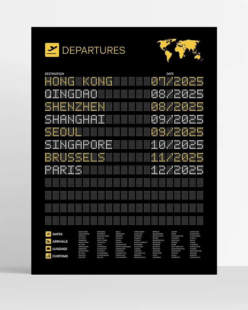 poster voyage aéroport personnalisé