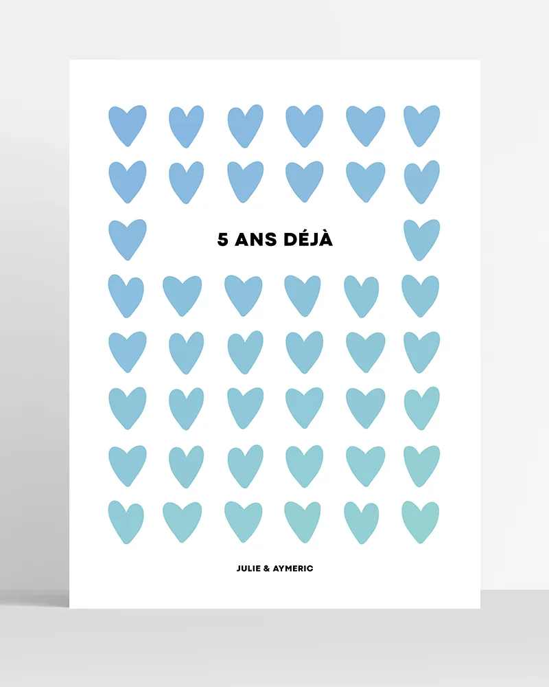 poster cœur minimaliste personnalisé