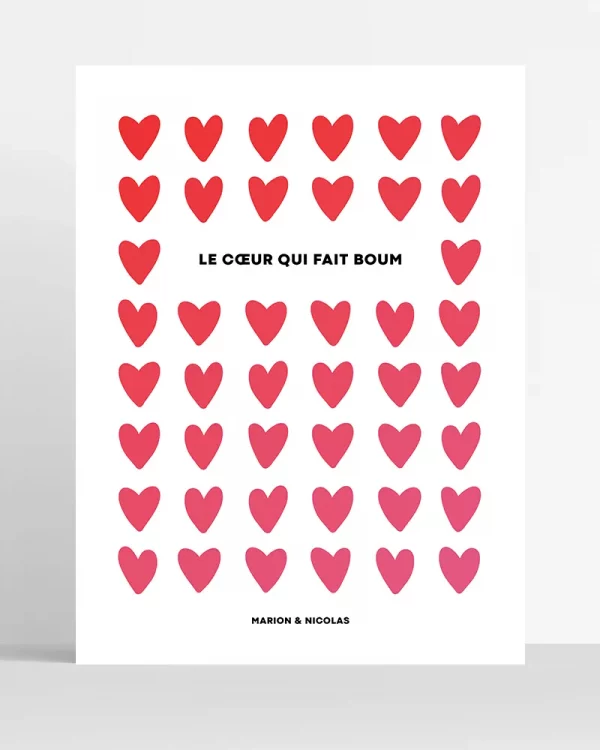 Poster Ligne de cœur personnalisé
