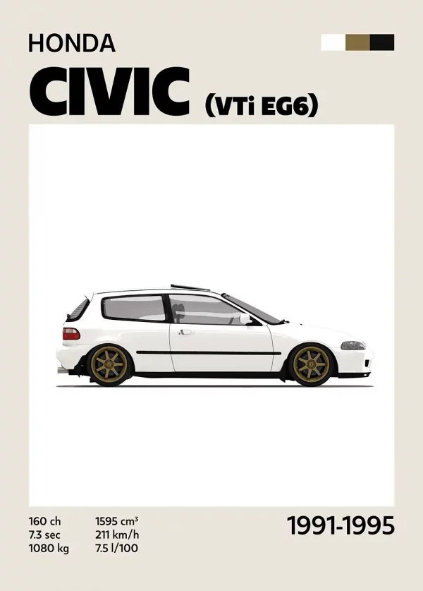 Affiche Youngtimer – Civic VTi EG6
