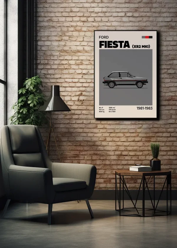 Affiche Youngtimer – Fiesta XR2 MKI grise