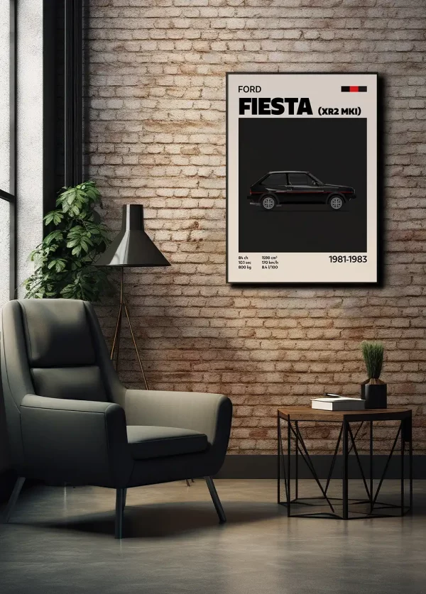 Affiche Youngtimer – Fiesta XR2 MKI noire