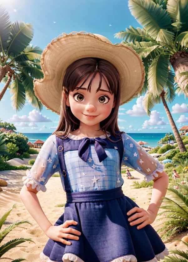 Portrait personnalisé Disney - Solo, Décor plage