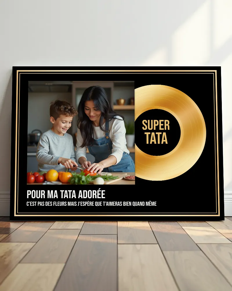 disque d'or photo personnalisé super tata