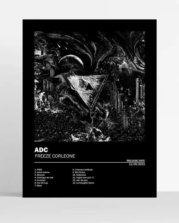 Poster Pochette Album personnalisé – Fond Noir