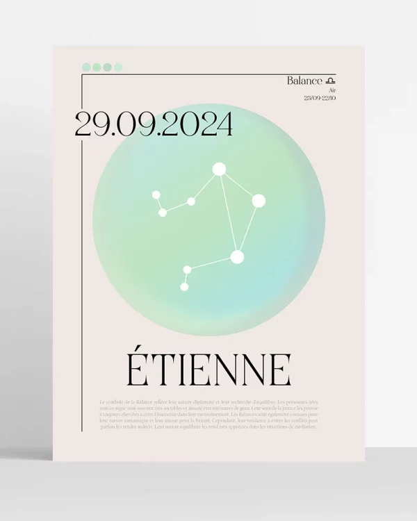 Poster Astro Balance minimaliste personnalisé