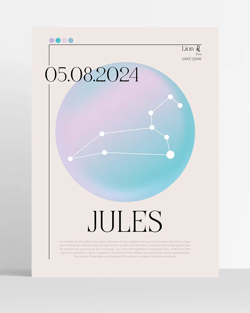 poster astro lion personnalisé