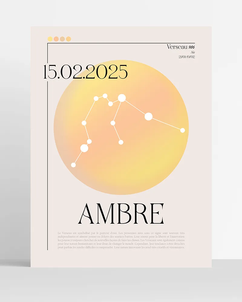 poster astro verseau personnalisé