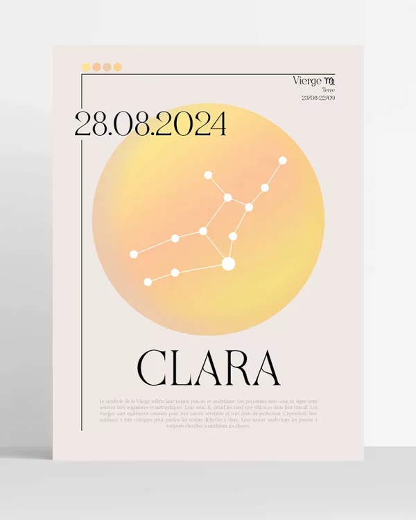 Poster Astro Vierge minimaliste personnalisé