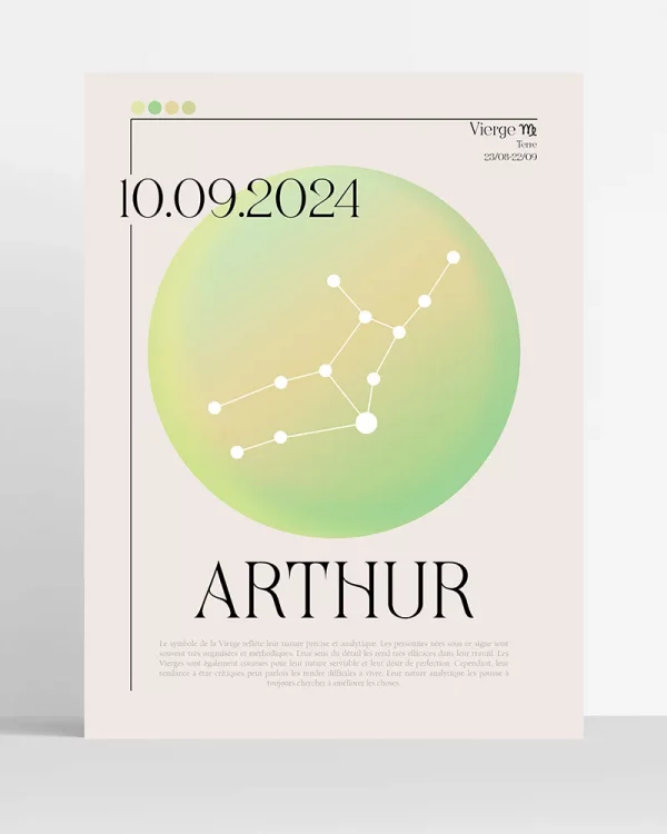 Poster Astro Vierge minimaliste personnalisé