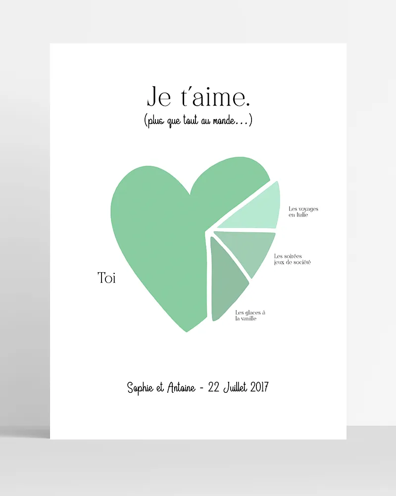 poster love vert personnalisé