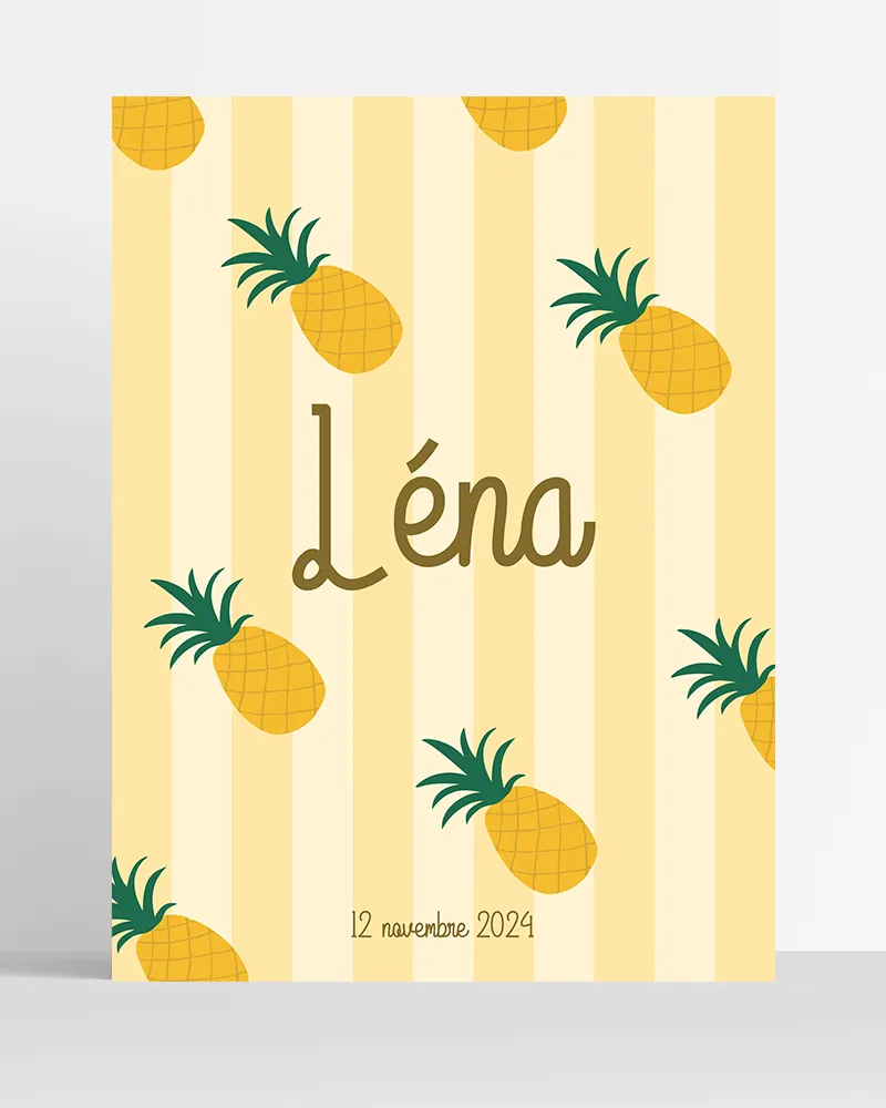 poster prénom fruit personnalise ananas