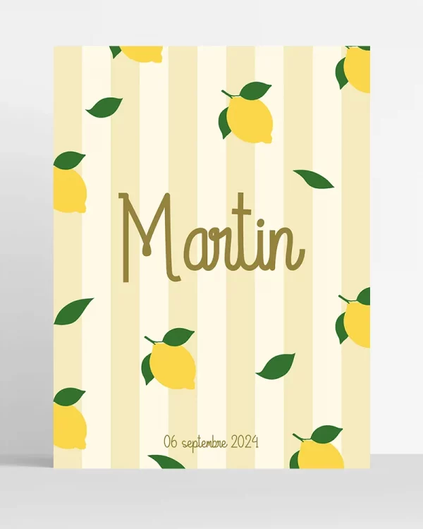 Poster Prénom Fruit Personnalisé