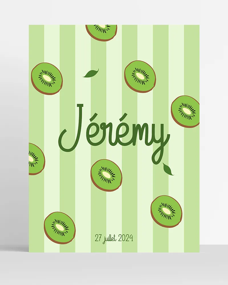 poster prenom fruit personnalise kiwi