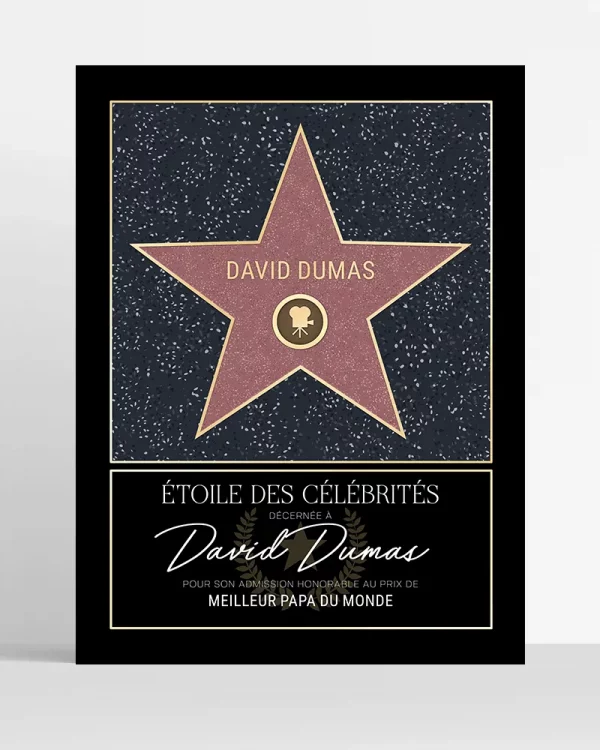 Poster étoile walk of fame personnalisé