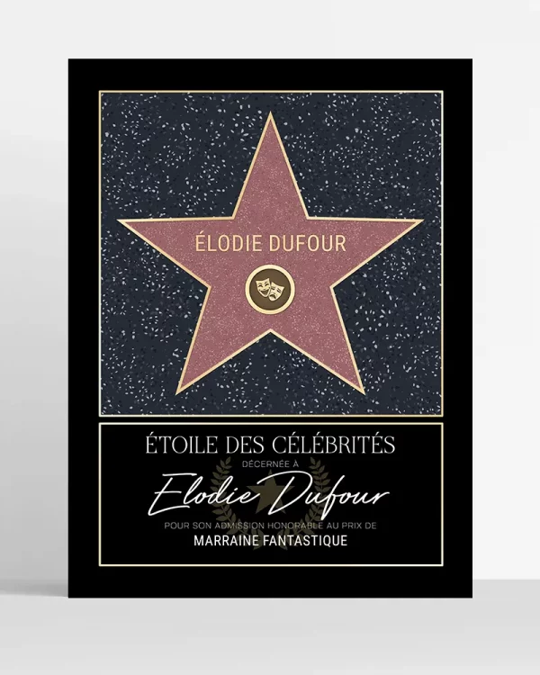 Poster étoile Walk of Fame personnalisé