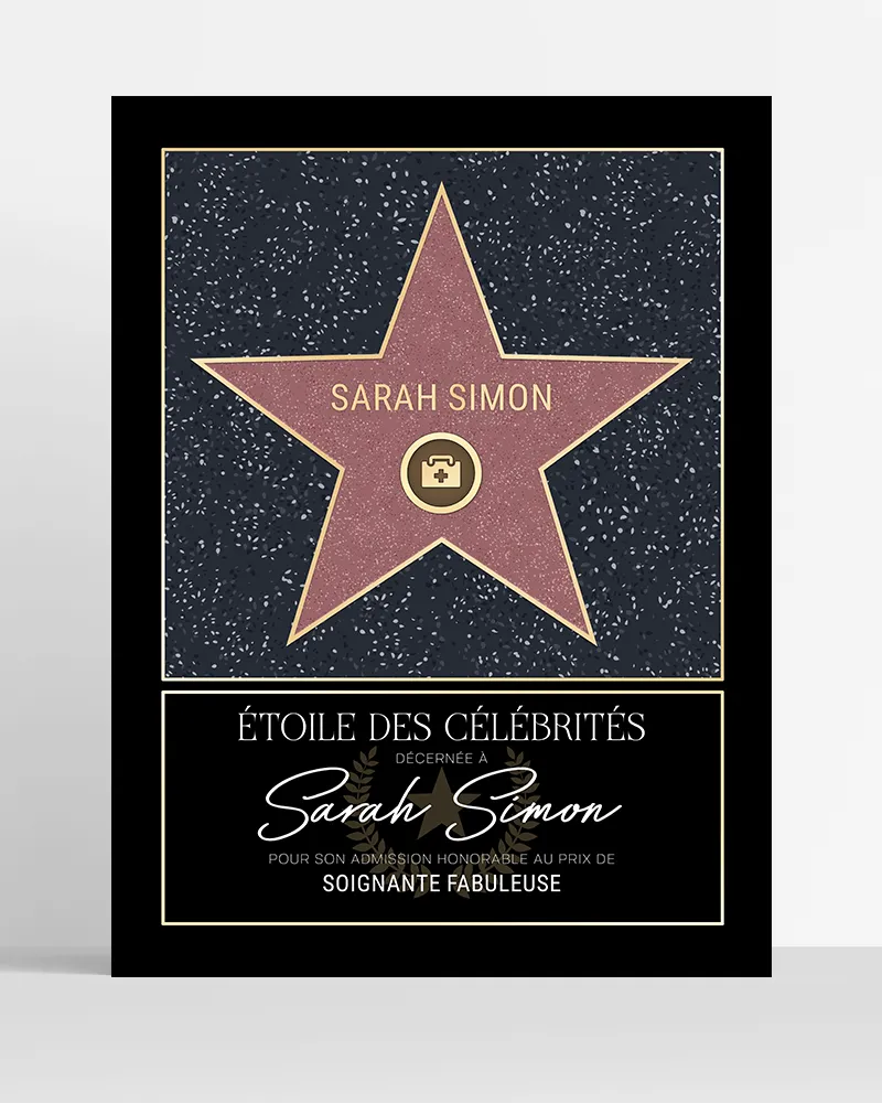 Poster personnalisé star walk of fame hollywood